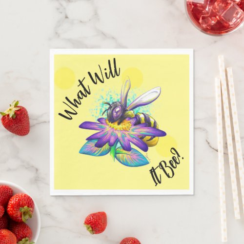 Customizable What Will It Bee Cute Bee Napkins