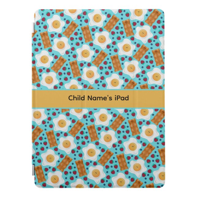 Customizable Whimsical Eggs and Bacon All-Over iPad Pro Cover (Front)