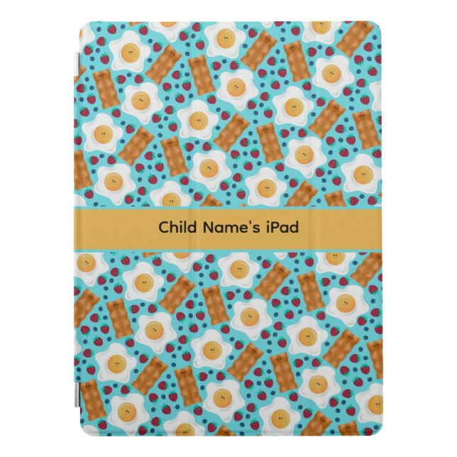 Customizable Whimsical Eggs and Bacon All-Over iPad Pro Cover (Front)