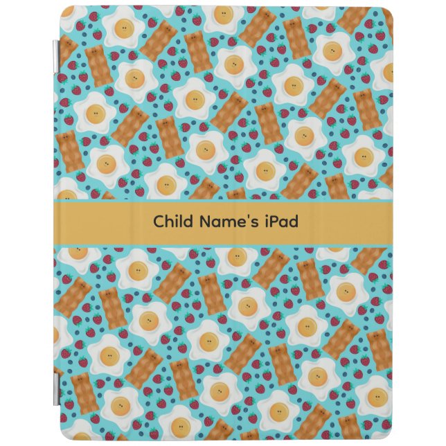 Customizable Whimsical Eggs and Bacon All-Over iPad Smart Cover (Front)