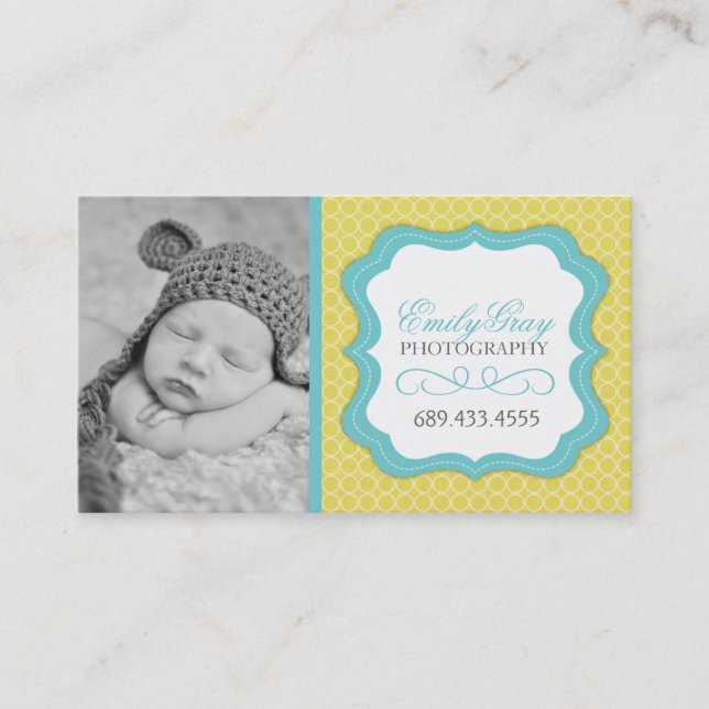 Customizable Whimsical Photographer Business Cards (Front)