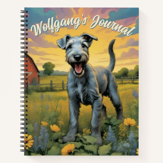  Customizable Whimsical Wolfhound Farm Journal (Front)