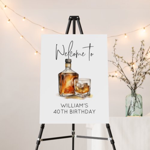 Customizable Whiskey_Themed Birthday Welcome Sign