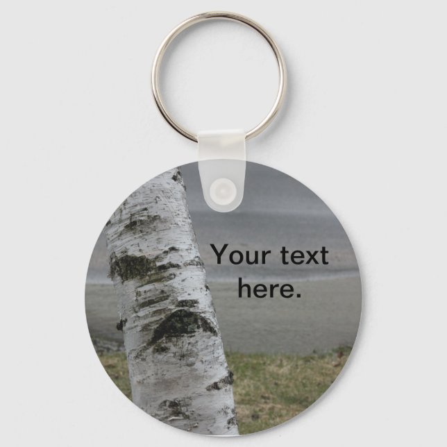 Customizable White Birch Keychain (Front)