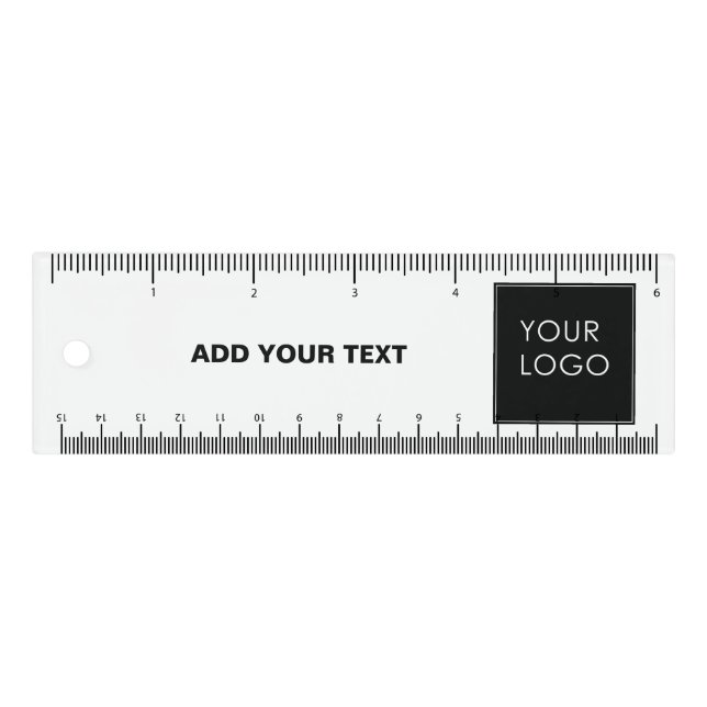Customizable White Business Company Logo Modern   Ruler (Front)