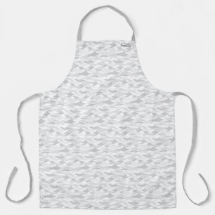 Customizable White Camouflage Apron Name