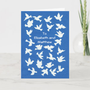 Customizable White Doves Passover Greeting Card