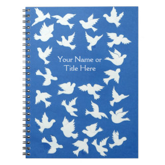 Customizable White Doves Spiral Notebook