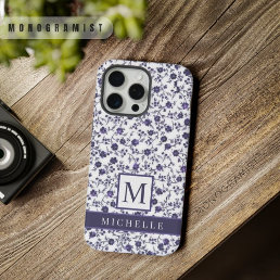 Customizable White Floral Light Dark Purple Violet iPhone 15 Pro Max Case