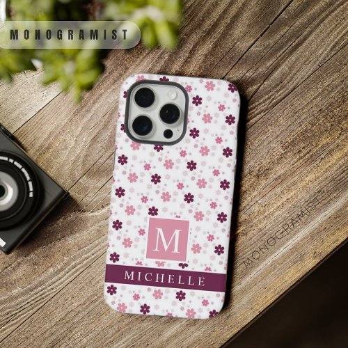 Customizable White Floral Pink Purple Flowers iPhone 15 Pro Max Case