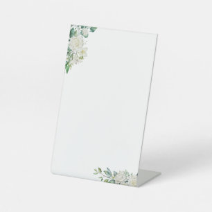 Customizable White Floral Sign