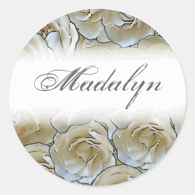 Customizable white gardenia flower stickers (Front)