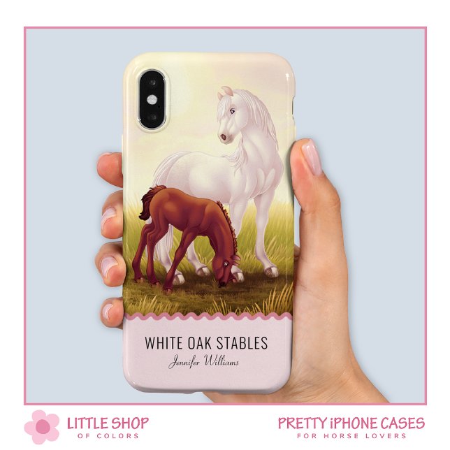Customizable White Horse and Foal Case-Mate iPhone Case (Creator Uploaded)