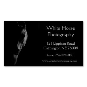 Customizable White Horse Design Business Card Magnet