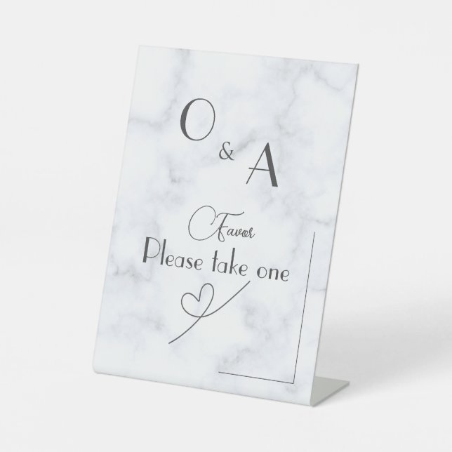 Customizable White Marble Pedestal wedding Pedestal Sign (Front)