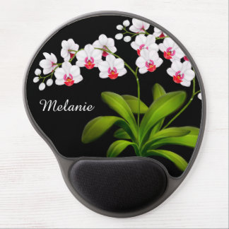 Customizable White Moth Orchid Floral Gel Mousepad