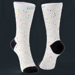 Customizable White Multicolor Polka Dot Socks<br><div class="desc">Step up your sock game with these stylish patterned socks — where comfort meets creativity! Crafted from a soft, breathable blend, these socks feature vibrant, high-quality prints that won’t fade, crack, or peel. Perfect for adding a pop of personality to any outfit, whether you’re dressing for work, play, or lounging...</div>