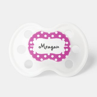 Customizable White Polka Dot Gift Template Pacifiers