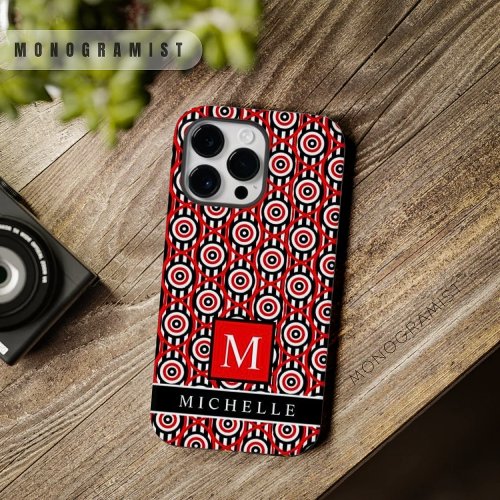 Customizable White Red Black Geometric  Case_Mate iPhone 14 Pro Max Case