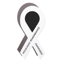 Customizable White Ribbon Awareness Car Magnet