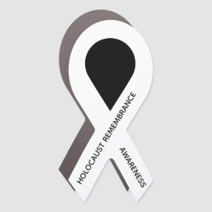 Customizable White Ribbon Awareness Car Magnet