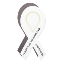 Customizable White Ribbon Awareness Car Magnet