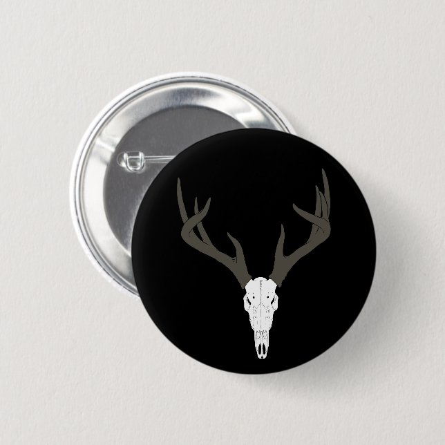 Customizable White-Tailed Deer Skull Button (Front & Back)
