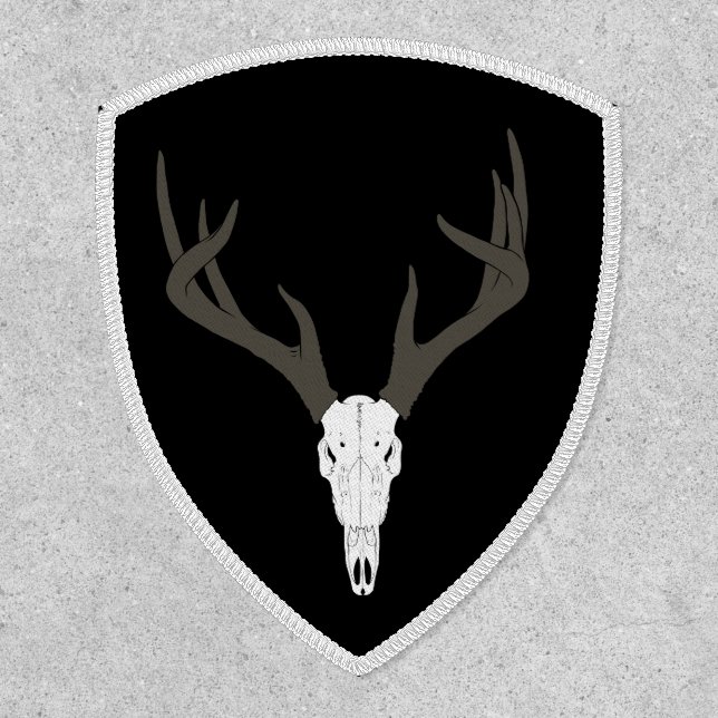 Customizable White-Tailed Deer Skull Patch (Front)