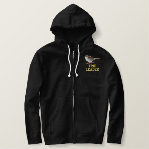 Customizable White_throated Sparrow Embroidered Ho Embroidered Hoodie