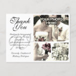 Customizable White Wedding Thank You Card 3 Photos