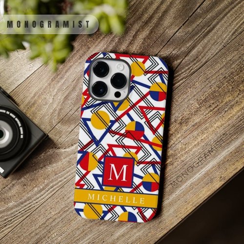 Customizable White Yellow Red Blue Geometric  Case_Mate iPhone 14 Pro Max Case