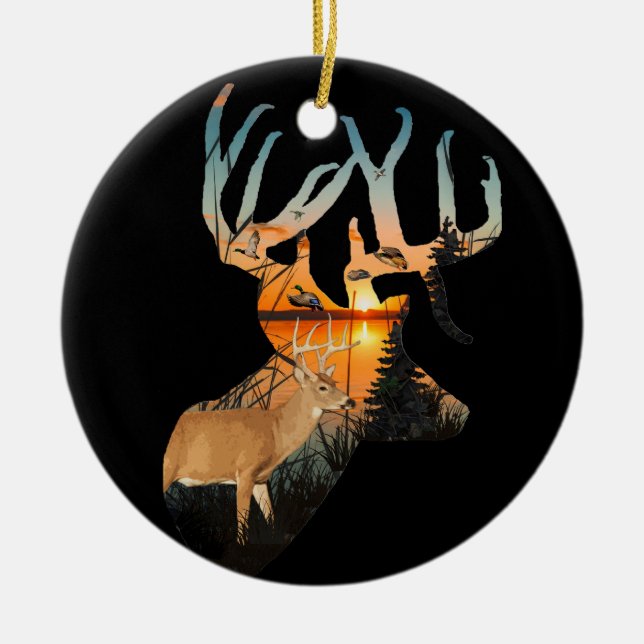 Customizable Whitetail Deer Ornament (Front)