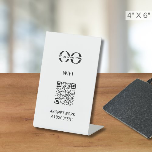 Customizable Wi_Fi Access Display with QR Code Pedestal Sign