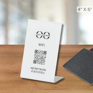 Customizable Wi-Fi Access Display with QR Code Pedestal Sign