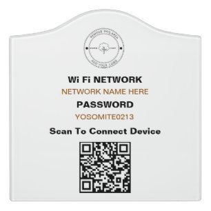 Customizable Wifi Details QR Code Door Sign