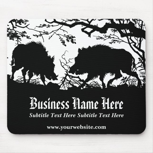 Customizable Wild Boar Outdoorsman Sportsman Mouse Pad (Front)