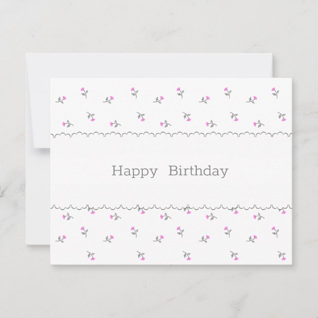Customizable Wild Rose Text Card (Front)