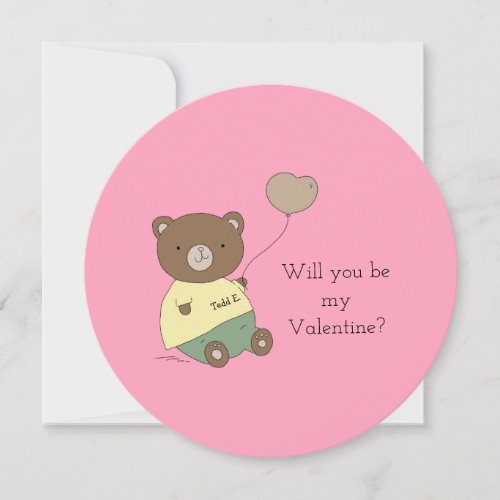Customizable Will You Be My Valentine Pink  Holiday Card