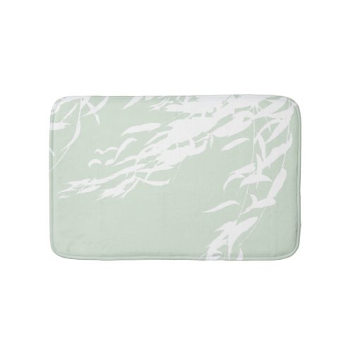 Customizable Willow Silhouette Sea Green Bath Mat