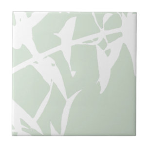 Customizable Willow Silhouette Sea Green Bathroom Ceramic Tile