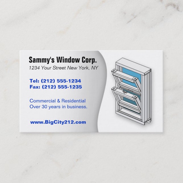 CUSTOMIZABLE Window Installer BC Business Card (Front)