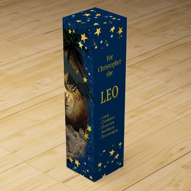 Customizable Wine Gift Box for Leos (Back)