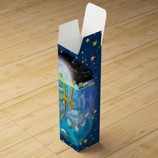 Customizable Wine Gift Box for Pisces (Opened)