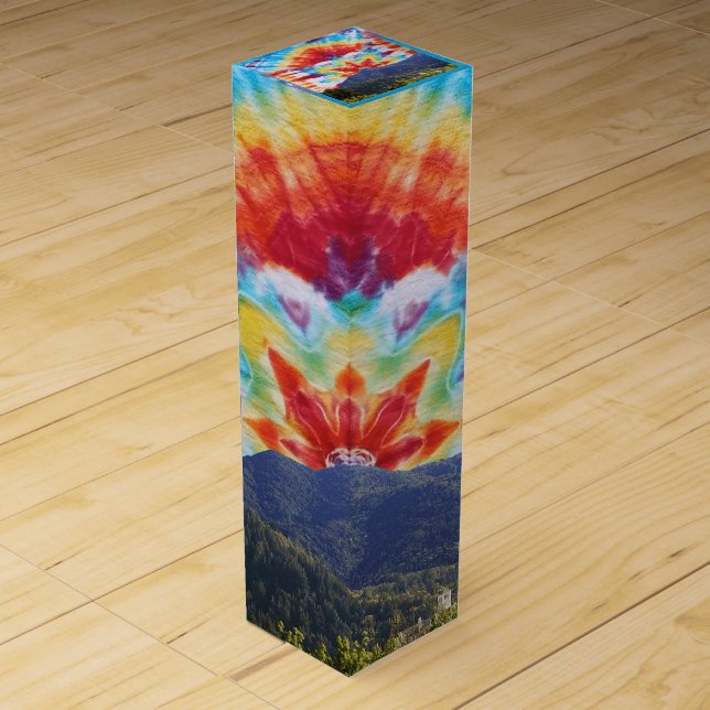 Customizable Wine Gift Box Tie Dye Mt Tamalpais (Front)