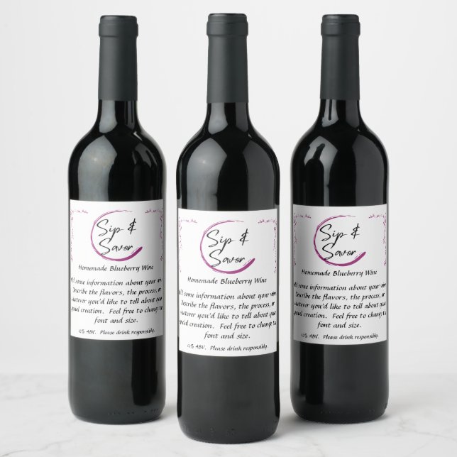 Customizable Wine Label (Bottles)