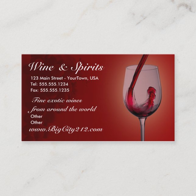 CUSTOMIZABLE Wine Shop Business Cards (Front)