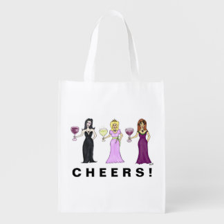 Customizable Wine Women Reusable Grocery Bag