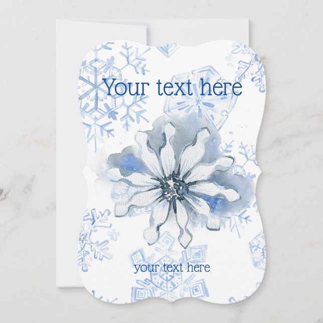 Customizable Winter Blue Invitation (Front)