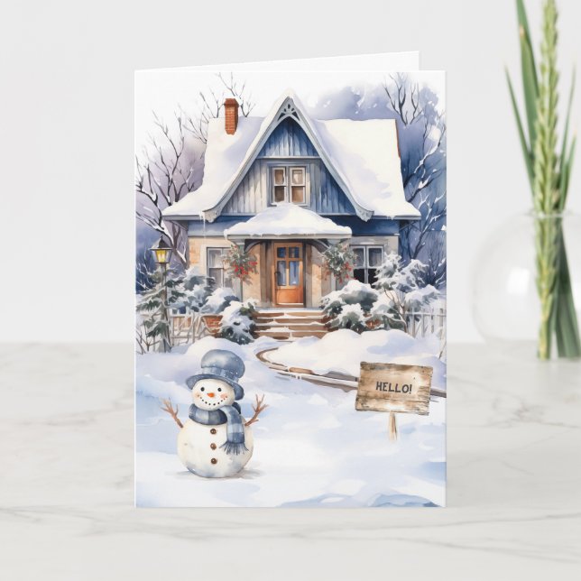 Customizable Winter Greeting Card – Snowy Delight (Front)