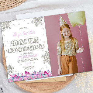 Customizable Winter Onederland Party Invitations
